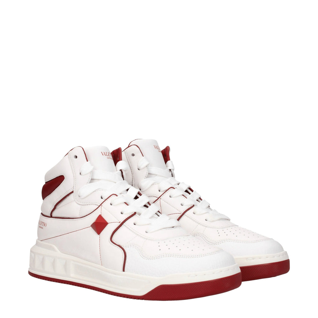 Hochwertige High-Top Sneaker aus weißem Leder
