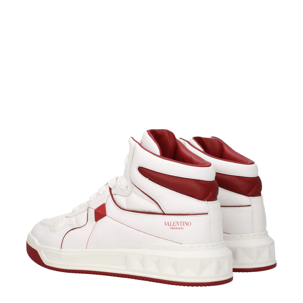 Hochwertige High-Top Sneaker aus weißem Leder