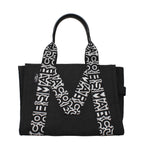 Schwarze Stoffhandtasche