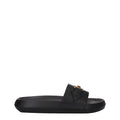 Schwarze Leder-Slipper