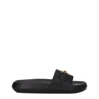 Schwarze Leder-Slipper
