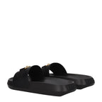 Schwarze Leder-Slipper