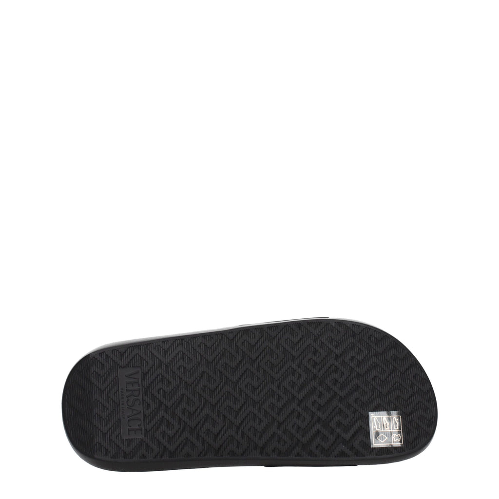 Schwarze Leder-Slipper