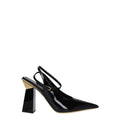 Schwarze Ledersandalen