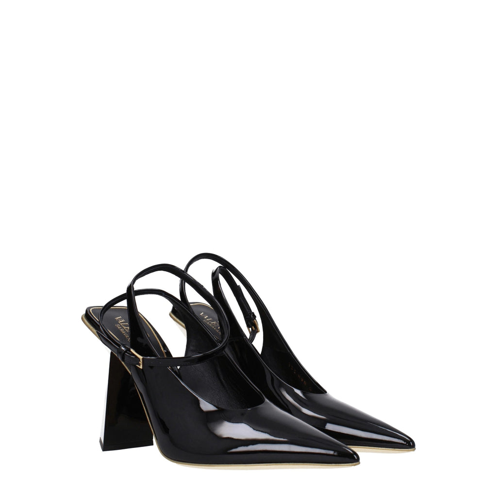 Schwarze Ledersandalen