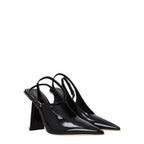 Schwarze Ledersandalen