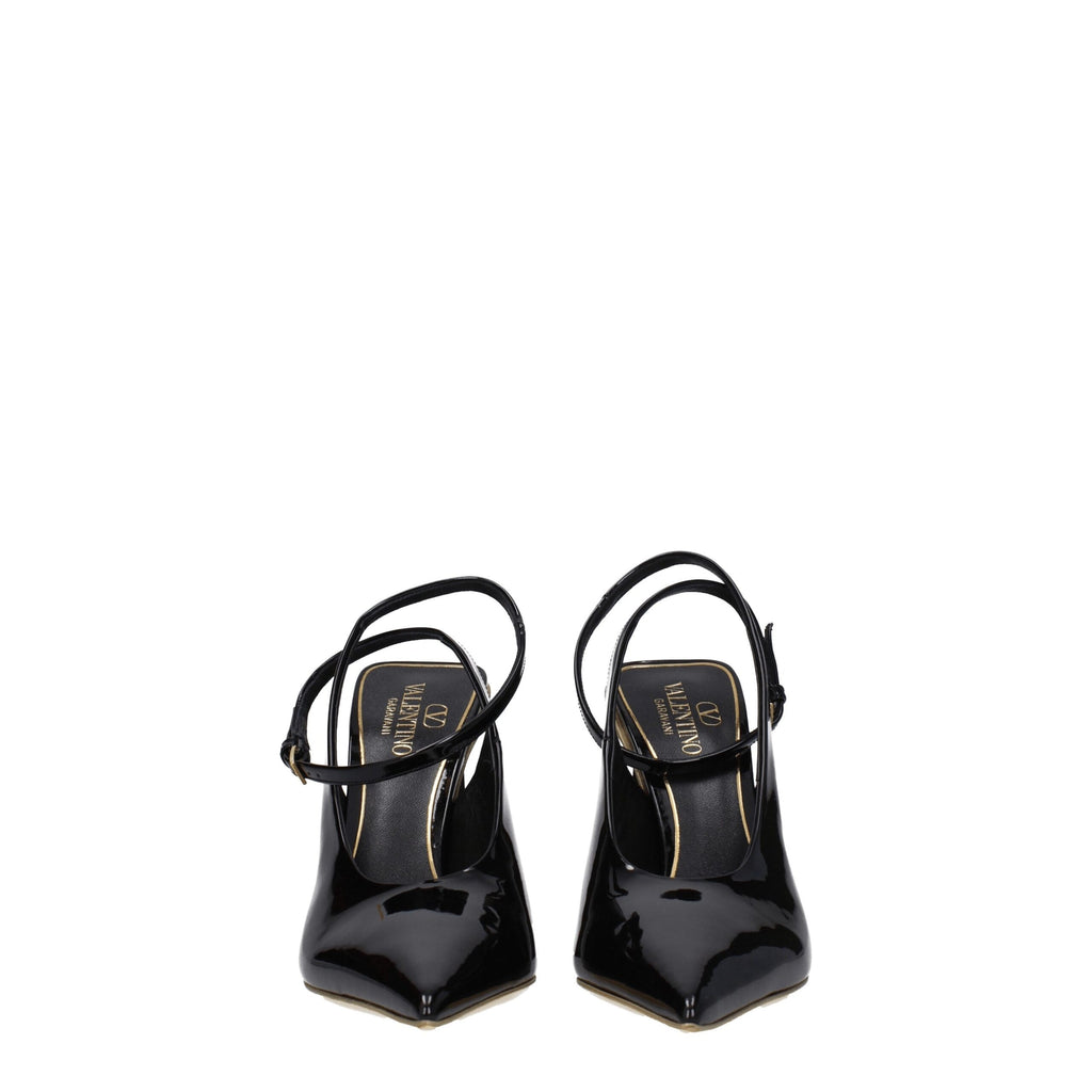 Schwarze Ledersandalen