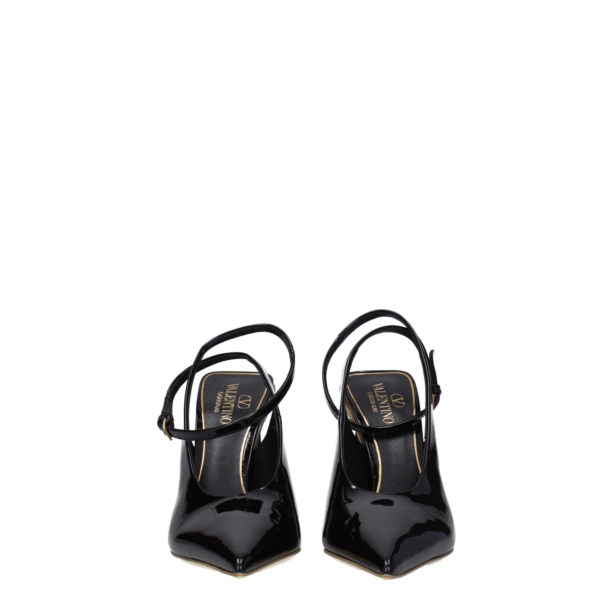 Schwarze Ledersandalen