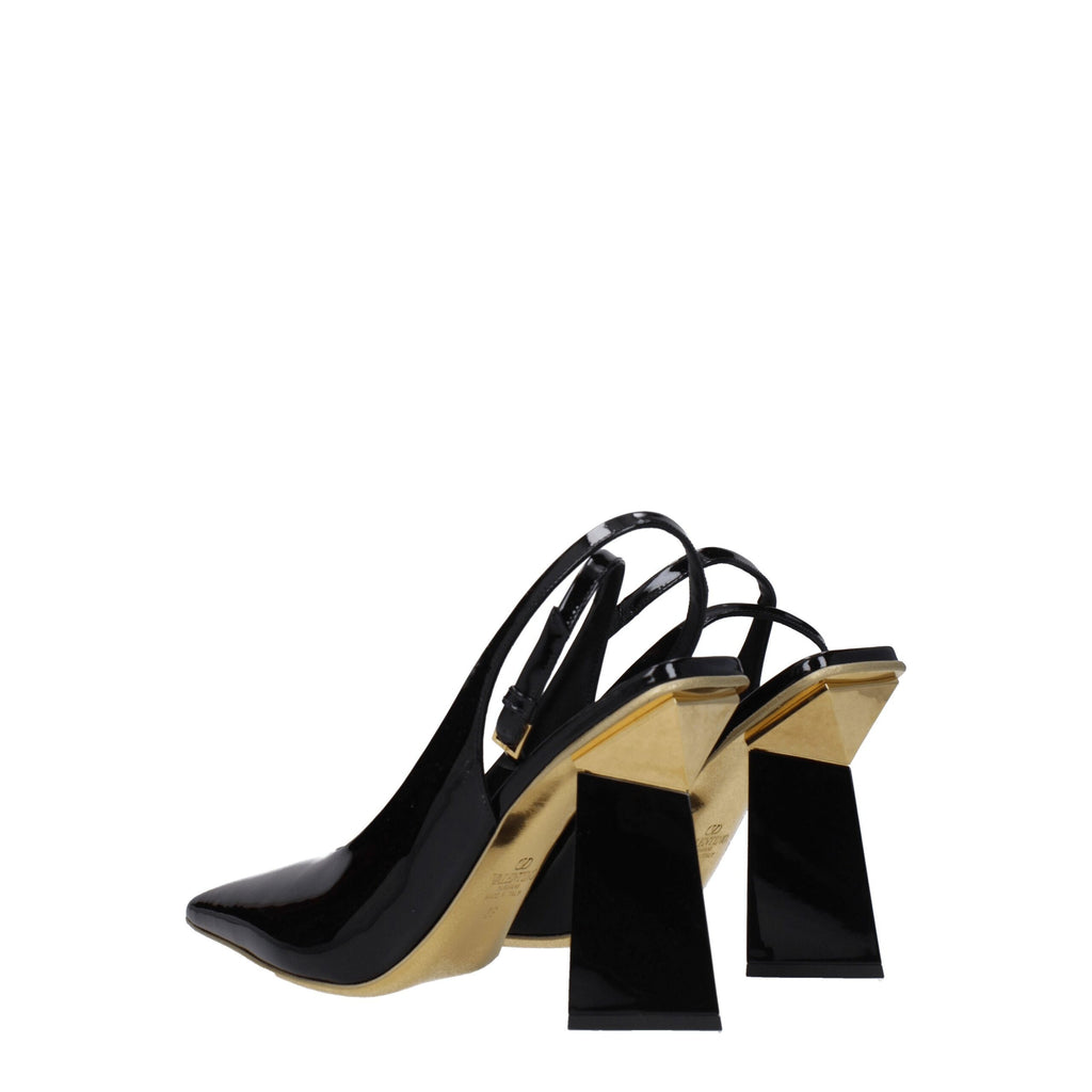 Schwarze Ledersandalen