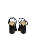 Schwarze Ledersandalen
