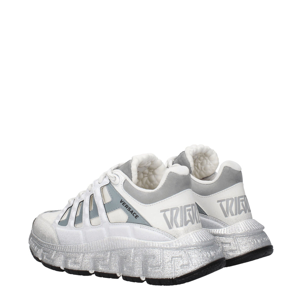 Weiße Stoff-Sneaker im Athletic-Look