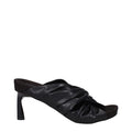 Schwarze Leder-Stiletto-Sandalen