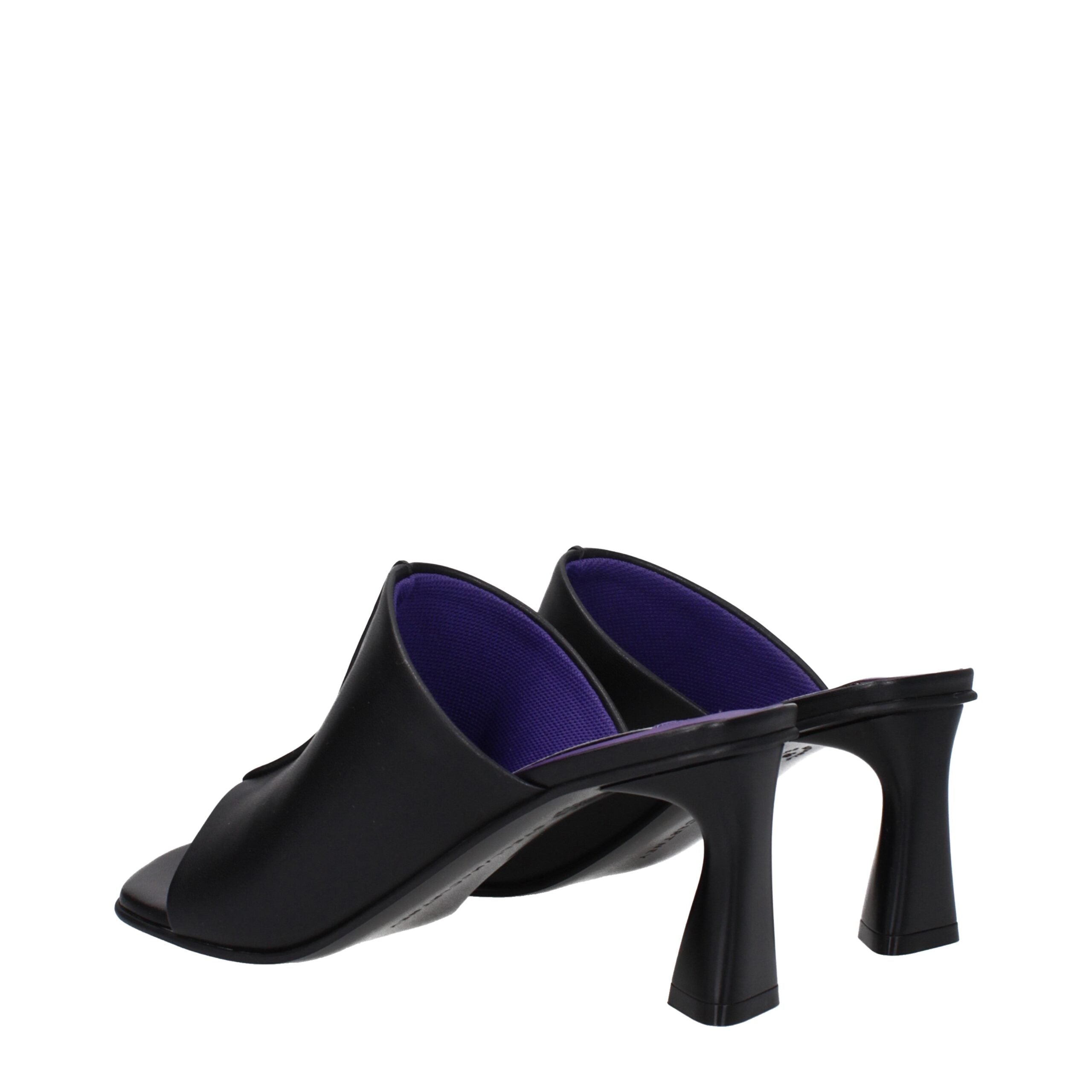 Schwarze Leder-Stiletto-Sandalen
