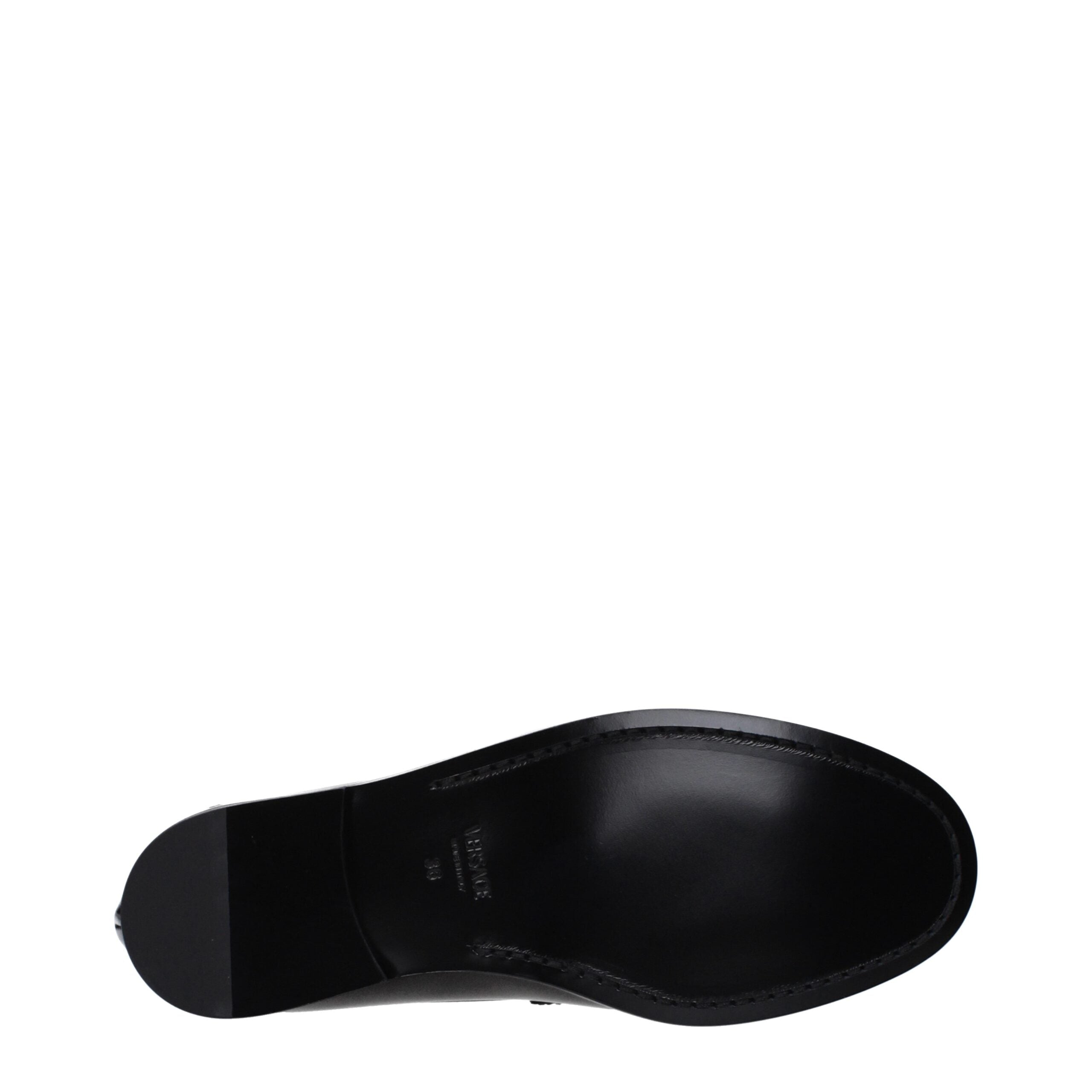 Schwarze Leder Loafer zum Hineinschlüpfen