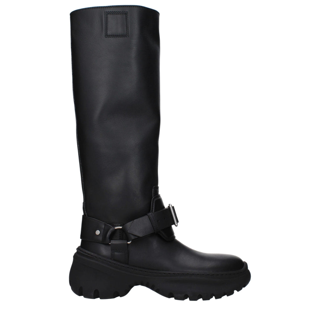 Schwarze Lederstiefel