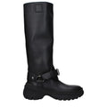 Schwarze Lederstiefel