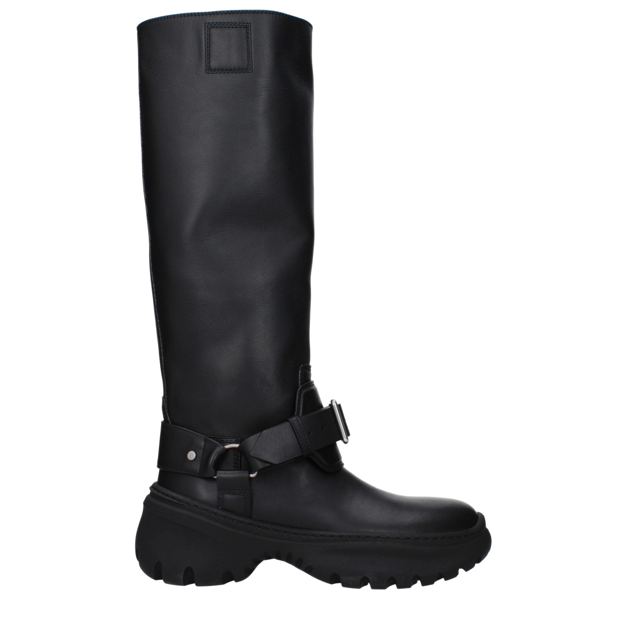 Schwarze Lederstiefel