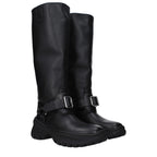 Schwarze Lederstiefel
