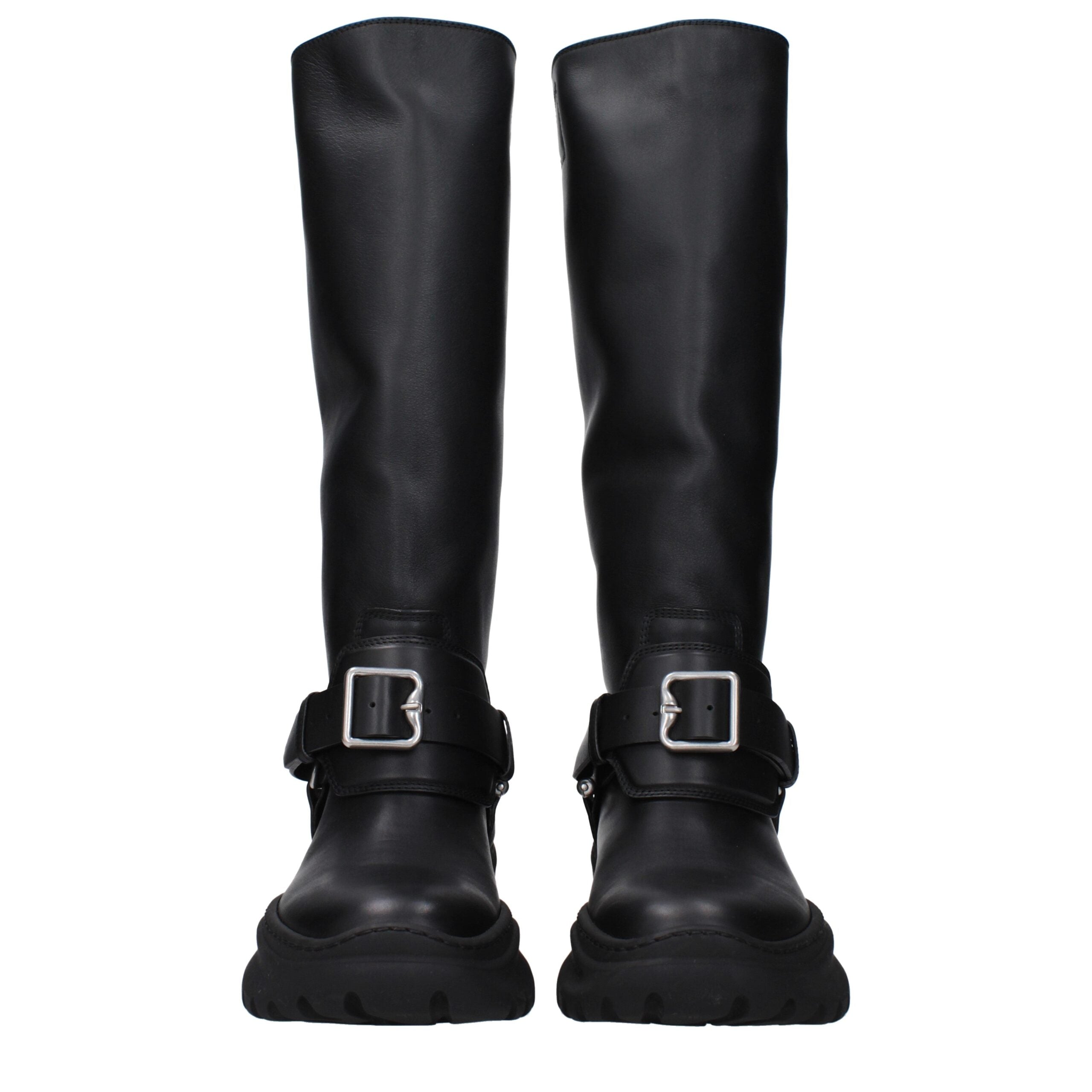 Schwarze Lederstiefel