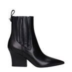 Schwarze Leder-Stiefeletten