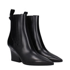 Schwarze Leder-Stiefeletten