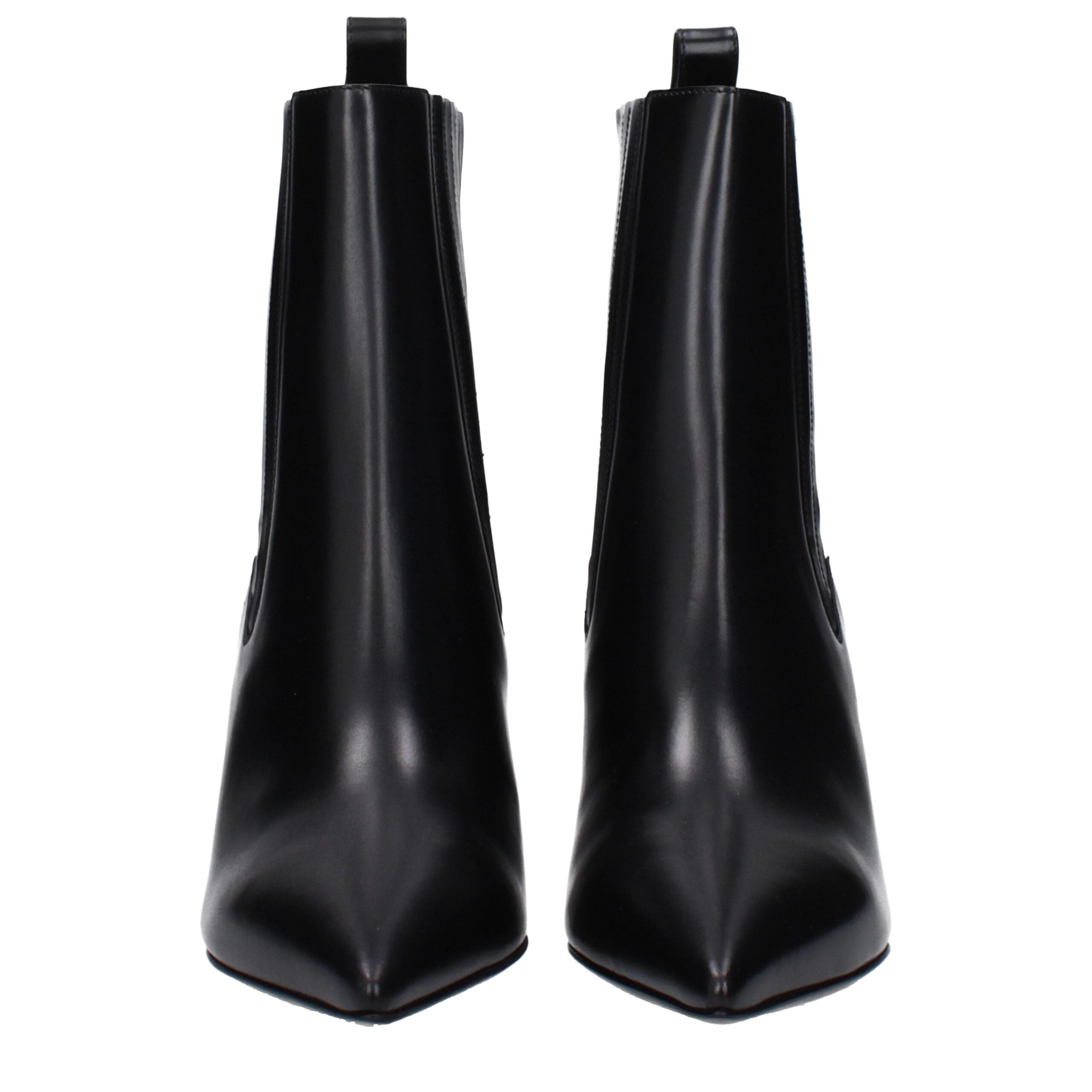 Schwarze Leder-Stiefeletten