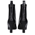 Schwarze Leder-Stiefeletten