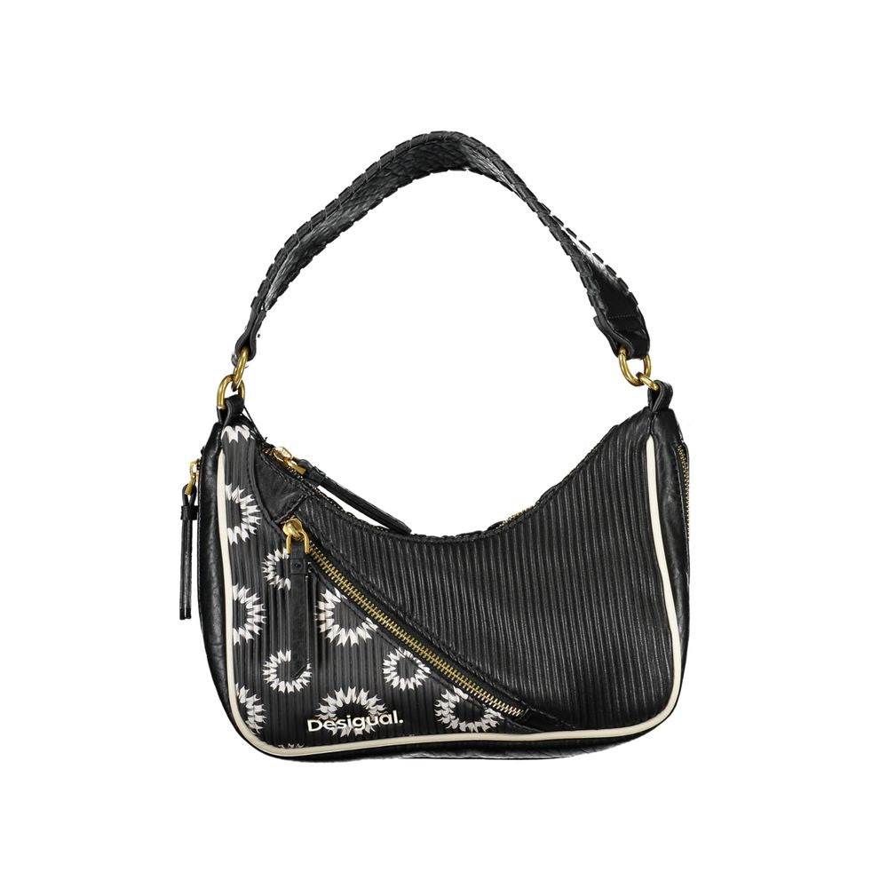 Schwarze Damen-Handtasche aus Polyurethan