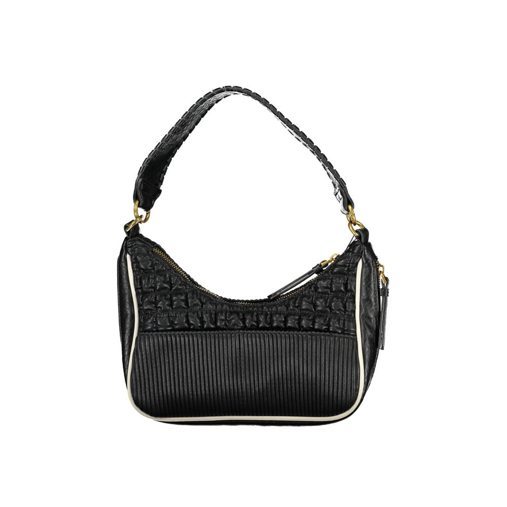 Schwarze Damen-Handtasche aus Polyurethan
