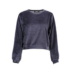 Blauer Baumwollpullover für Damen