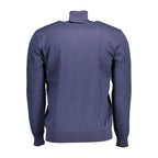 Blauer Baumwollpullover für Herren