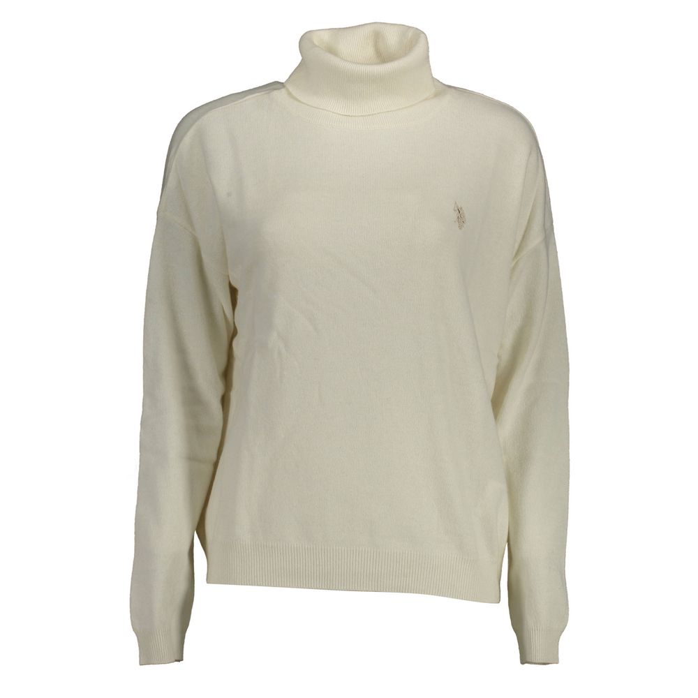 Weißer Wollpullover