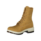 Brauner Polyester Damenstiefel