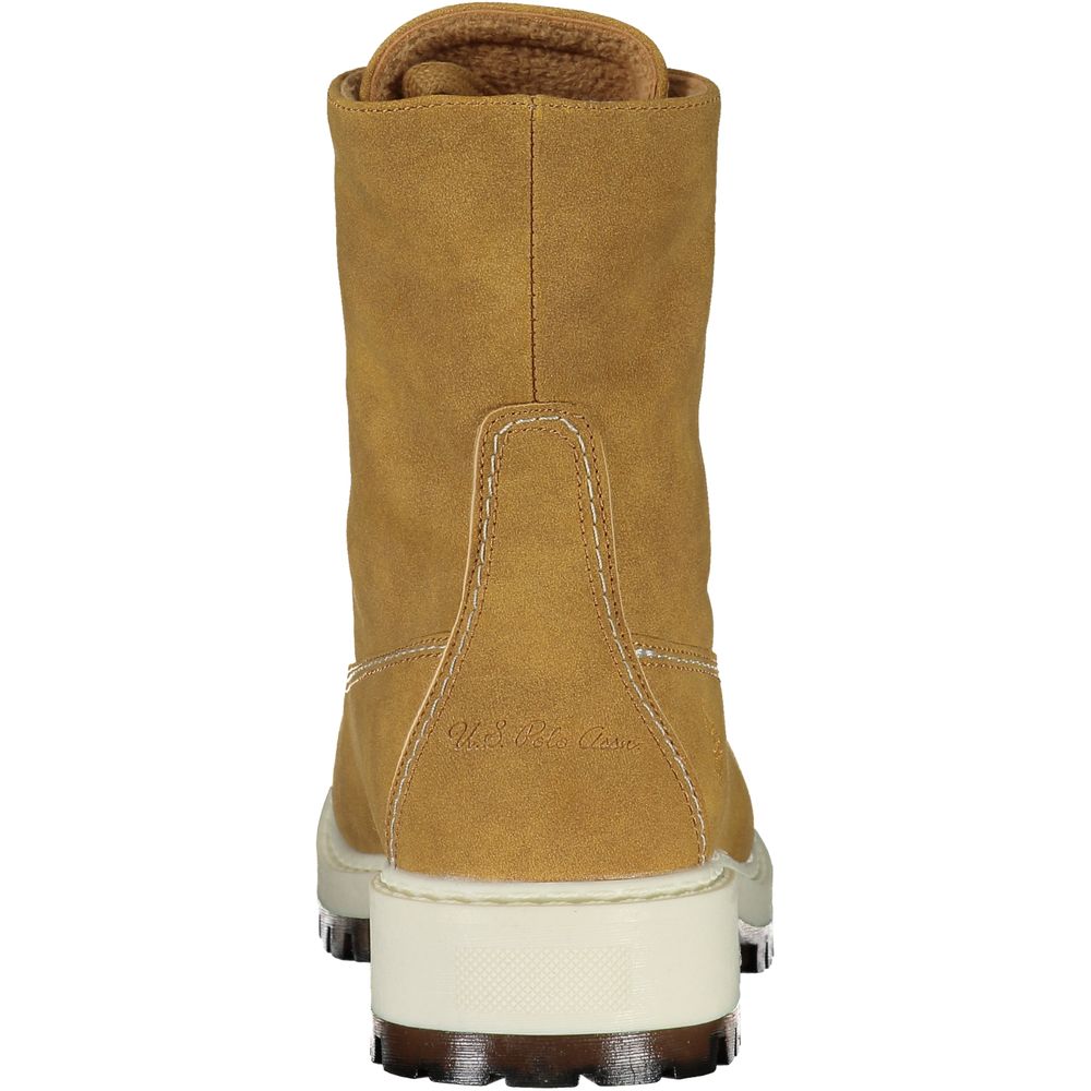 Brauner Polyester Damenstiefel