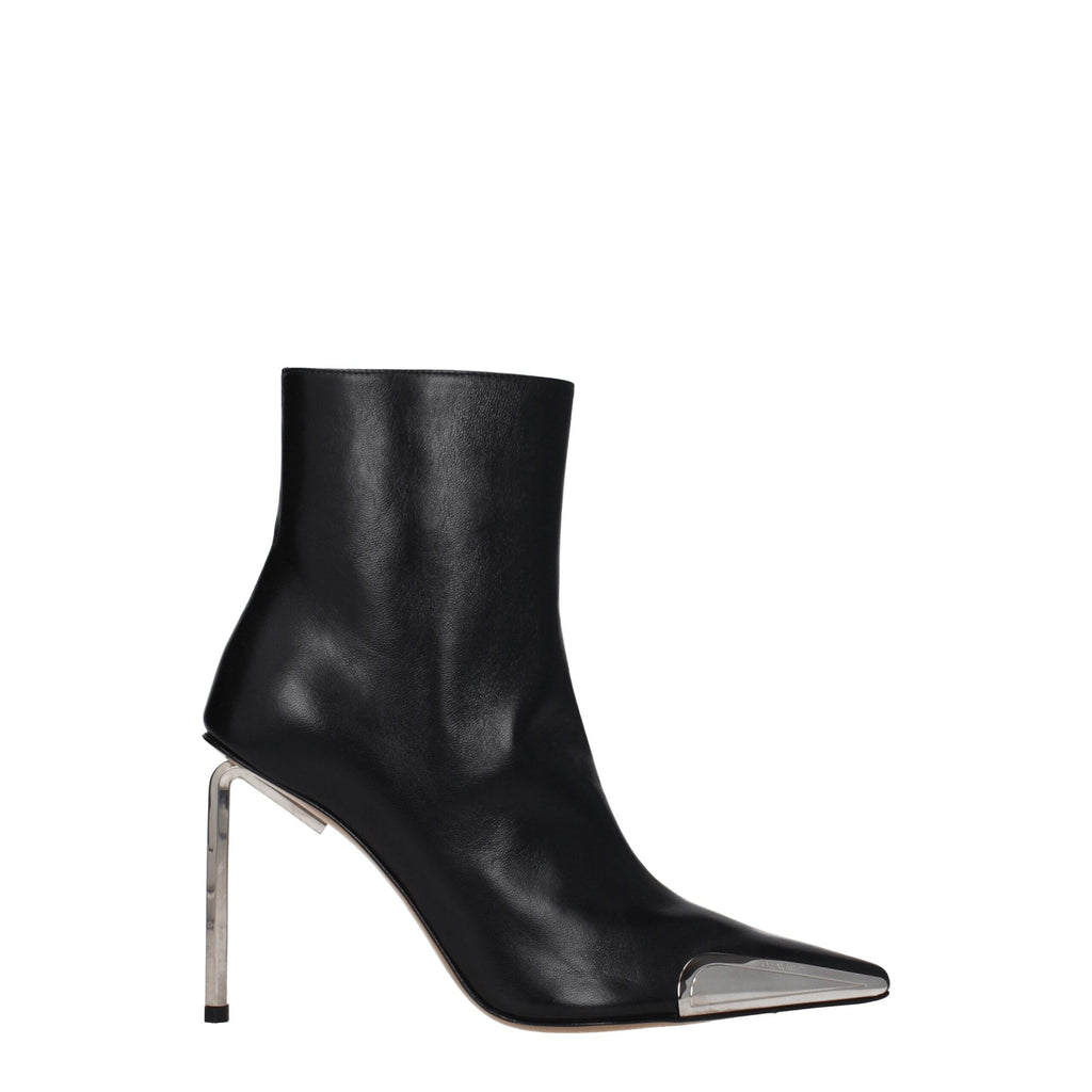 Schwarze Leder-Stiefeletten