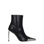 Schwarze Leder-Stiefeletten