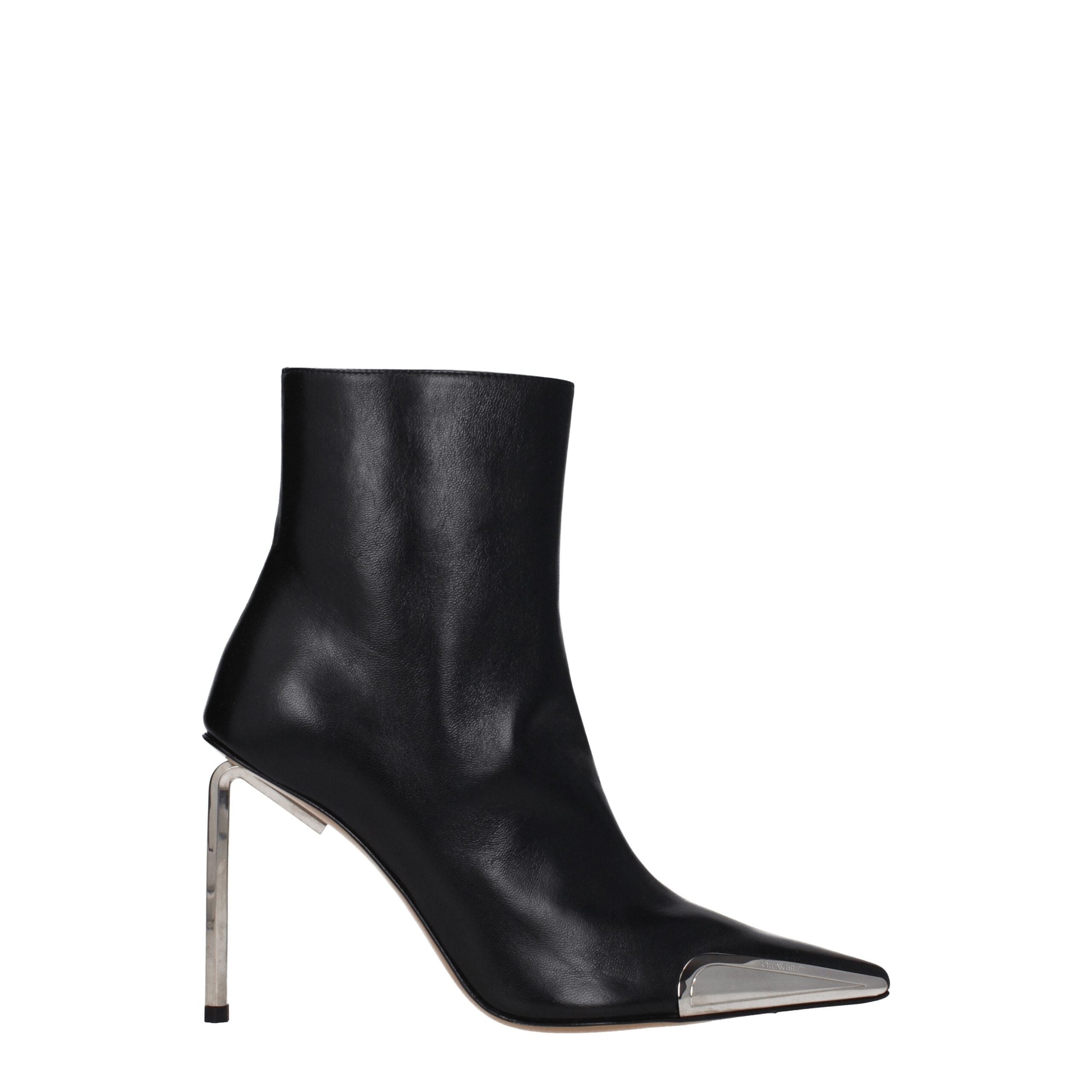 Schwarze Leder-Stiefeletten