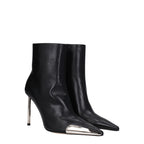 Schwarze Leder-Stiefeletten