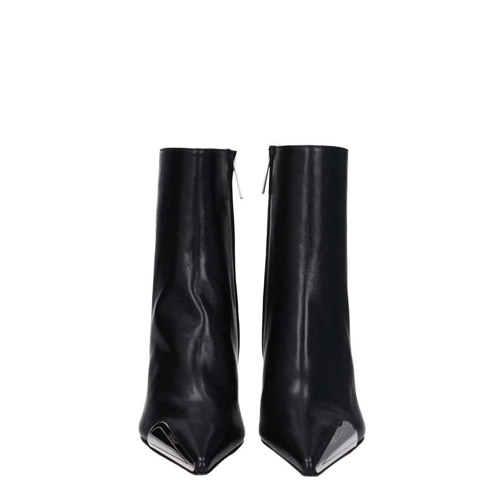 Schwarze Leder-Stiefeletten