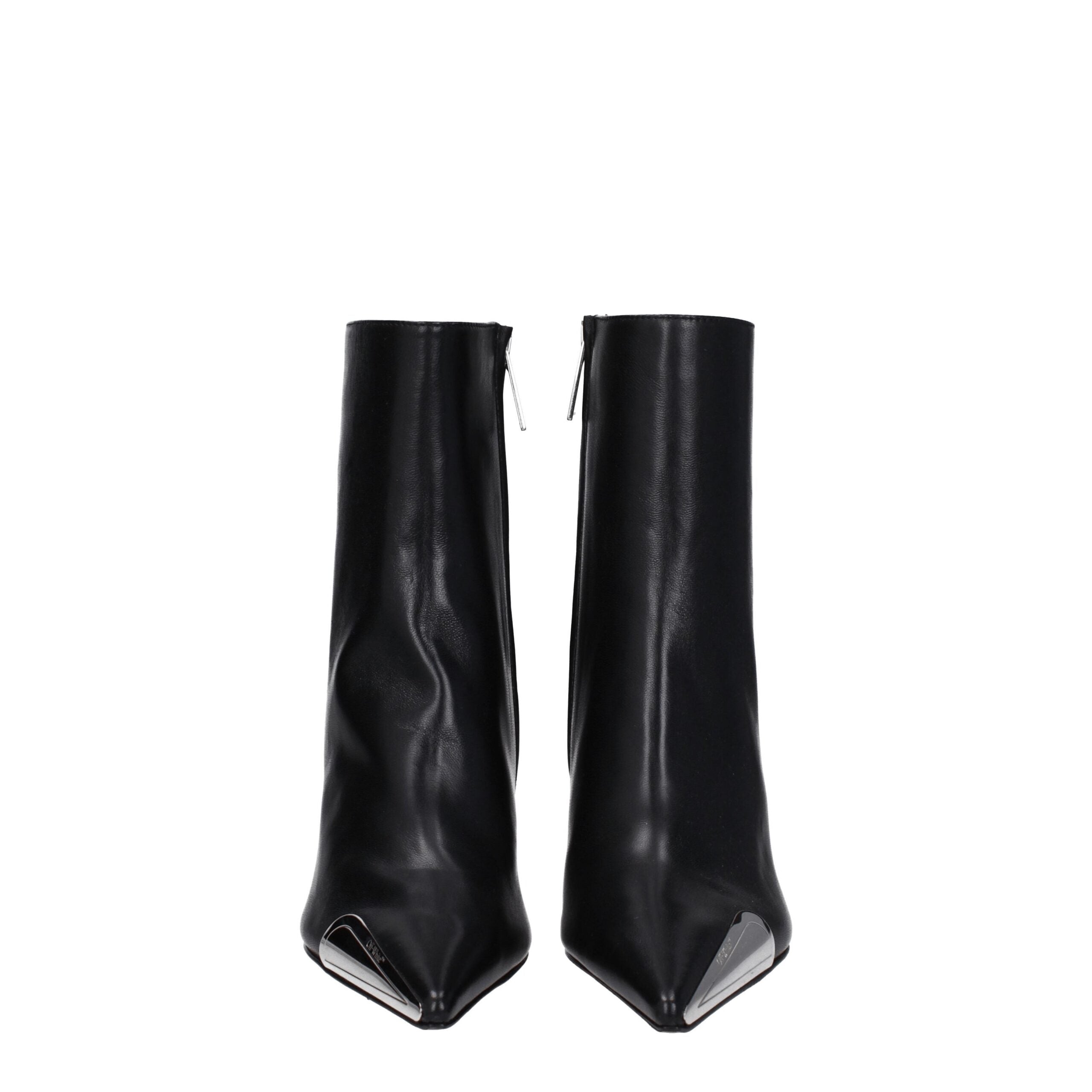 Schwarze Leder-Stiefeletten