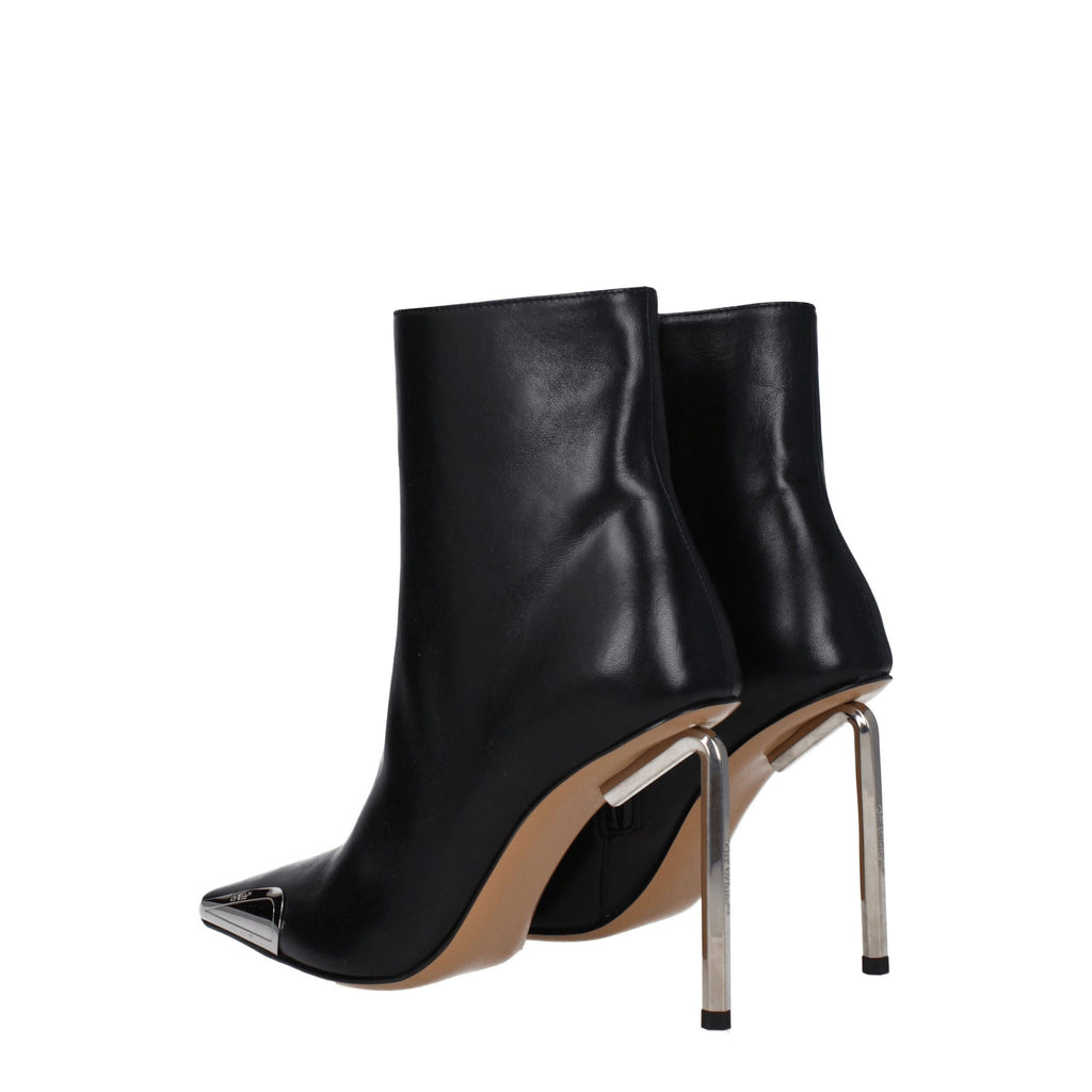 Schwarze Leder-Stiefeletten