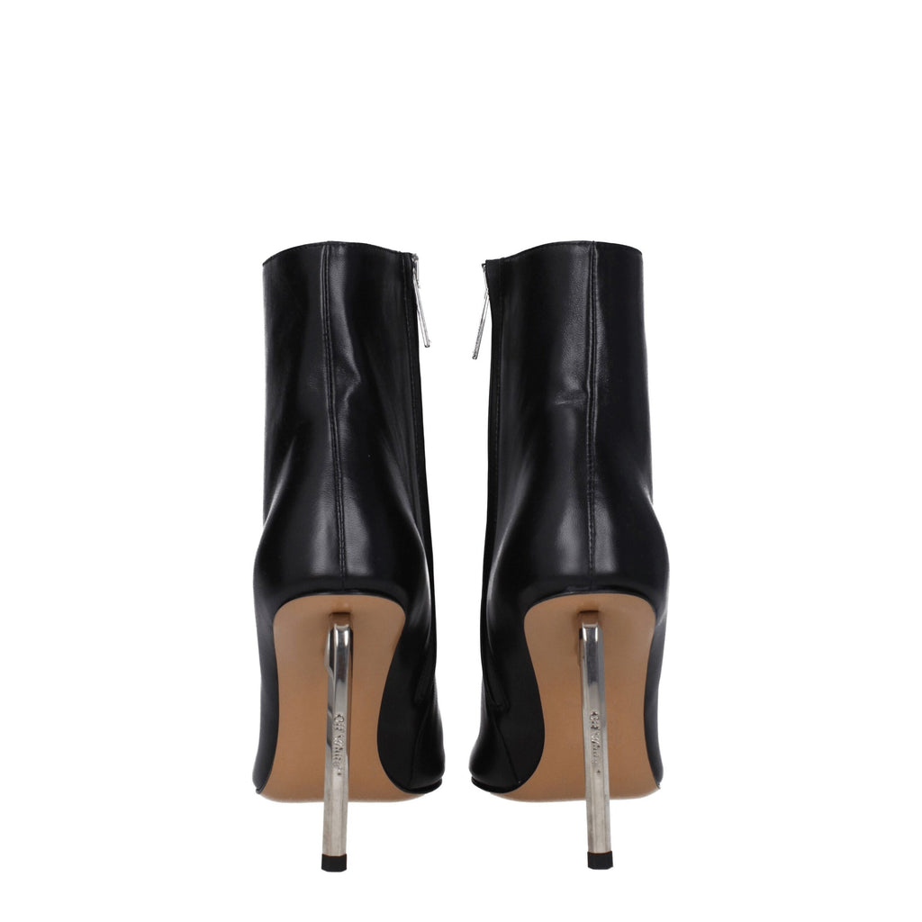 Schwarze Leder-Stiefeletten