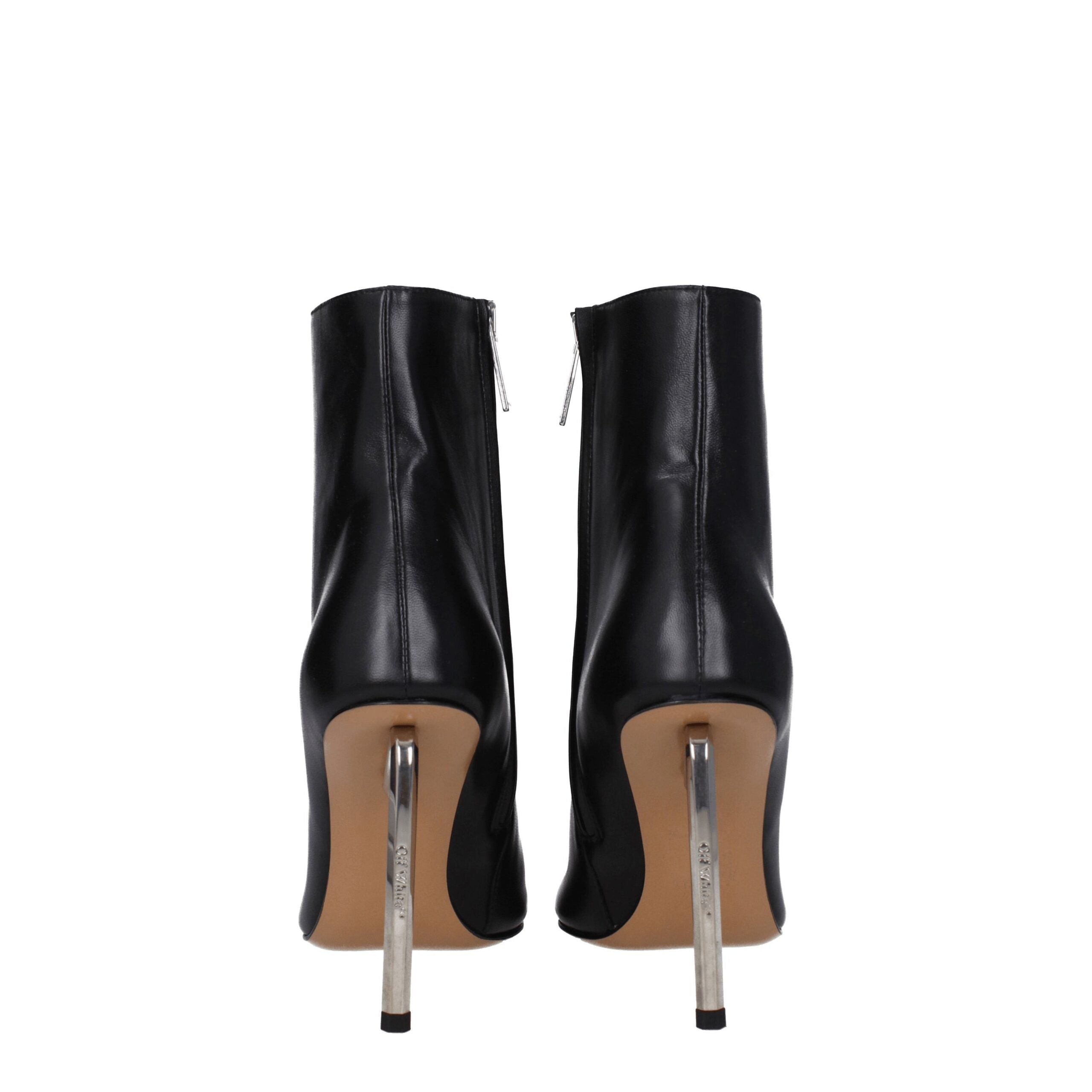 Schwarze Leder-Stiefeletten