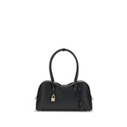 Schwarze Schultertasche aus Polyester