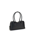 Schwarze Schultertasche aus Polyester