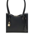 Schwarze Schultertasche aus Polyester