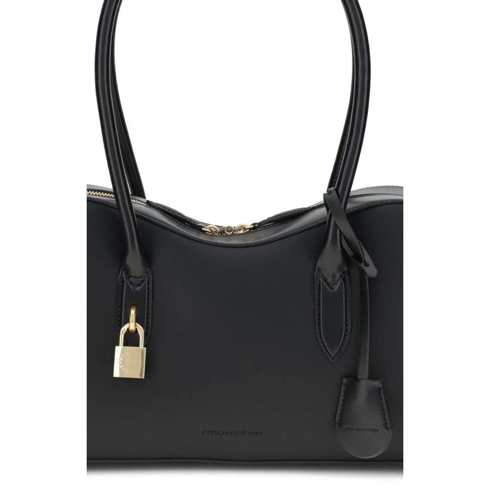 Schwarze Schultertasche aus Polyester