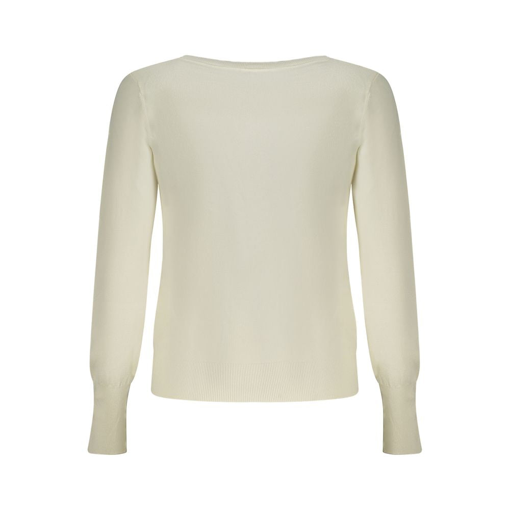 Weißer Viskose Pullover für Frauen