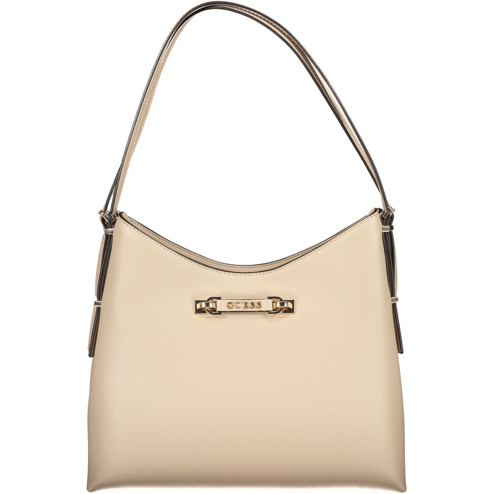 Damenhandtasche aus beigem Polyurethan