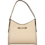 Damenhandtasche aus beigem Polyurethan